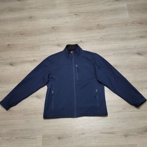 Tesla Mens XL Navy Blue Softshell Full Zip Jacket Embroidered Logo Dark Casual